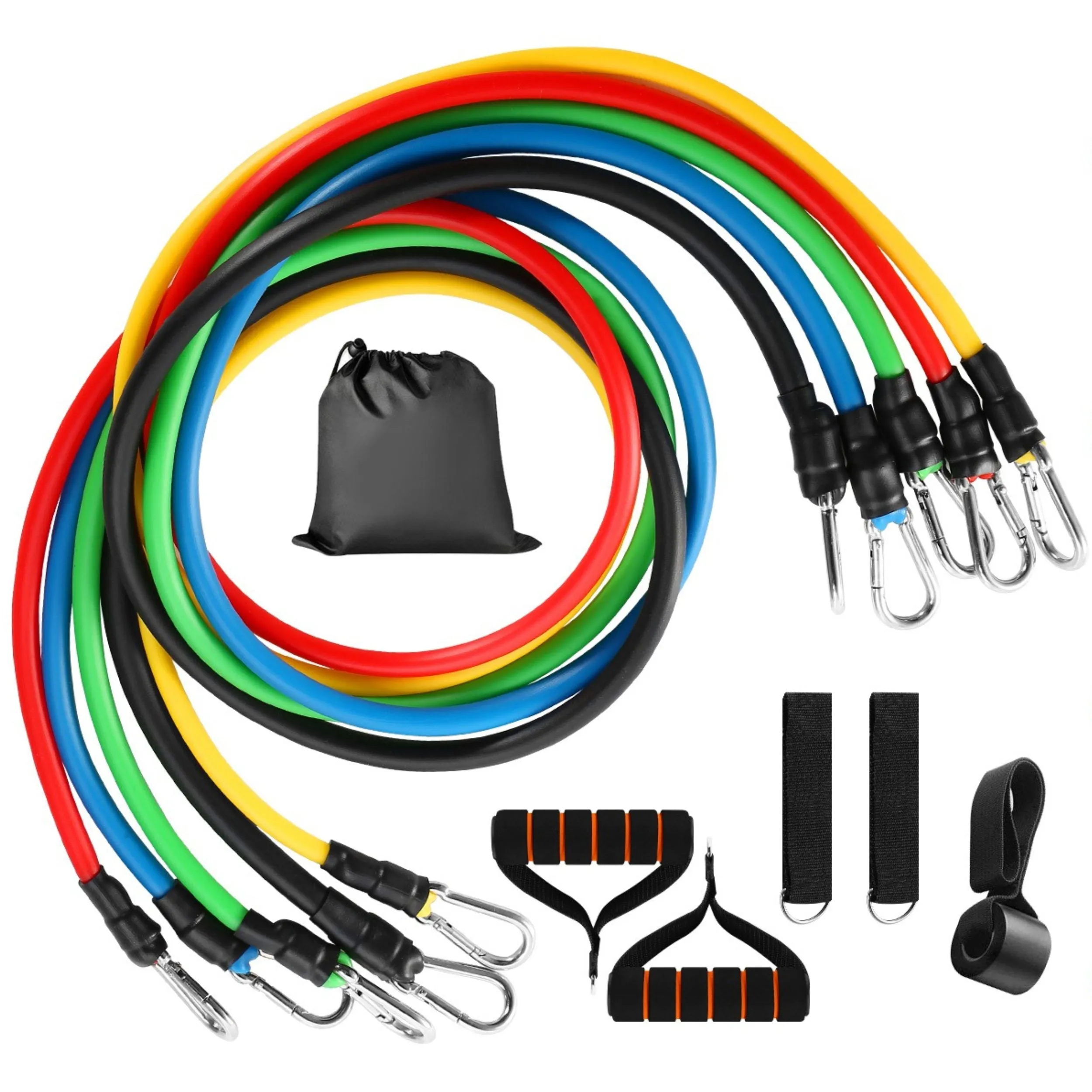 11-Piece Resistance Bands Set Up to 100lbs Fitness Tubes