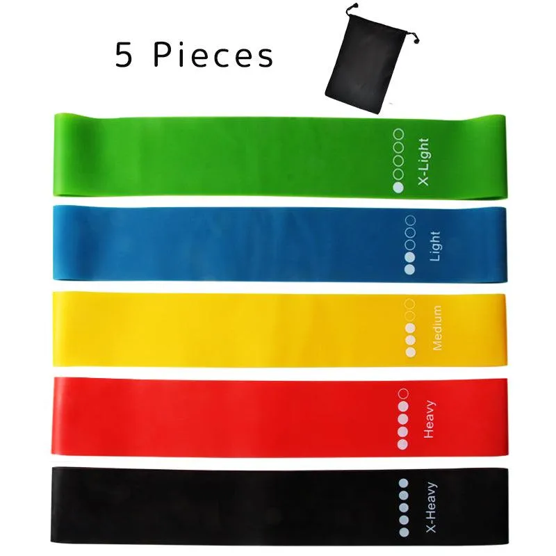 5pcs/set Yoga Resistance Rubber Bands Expander Belt Fitness