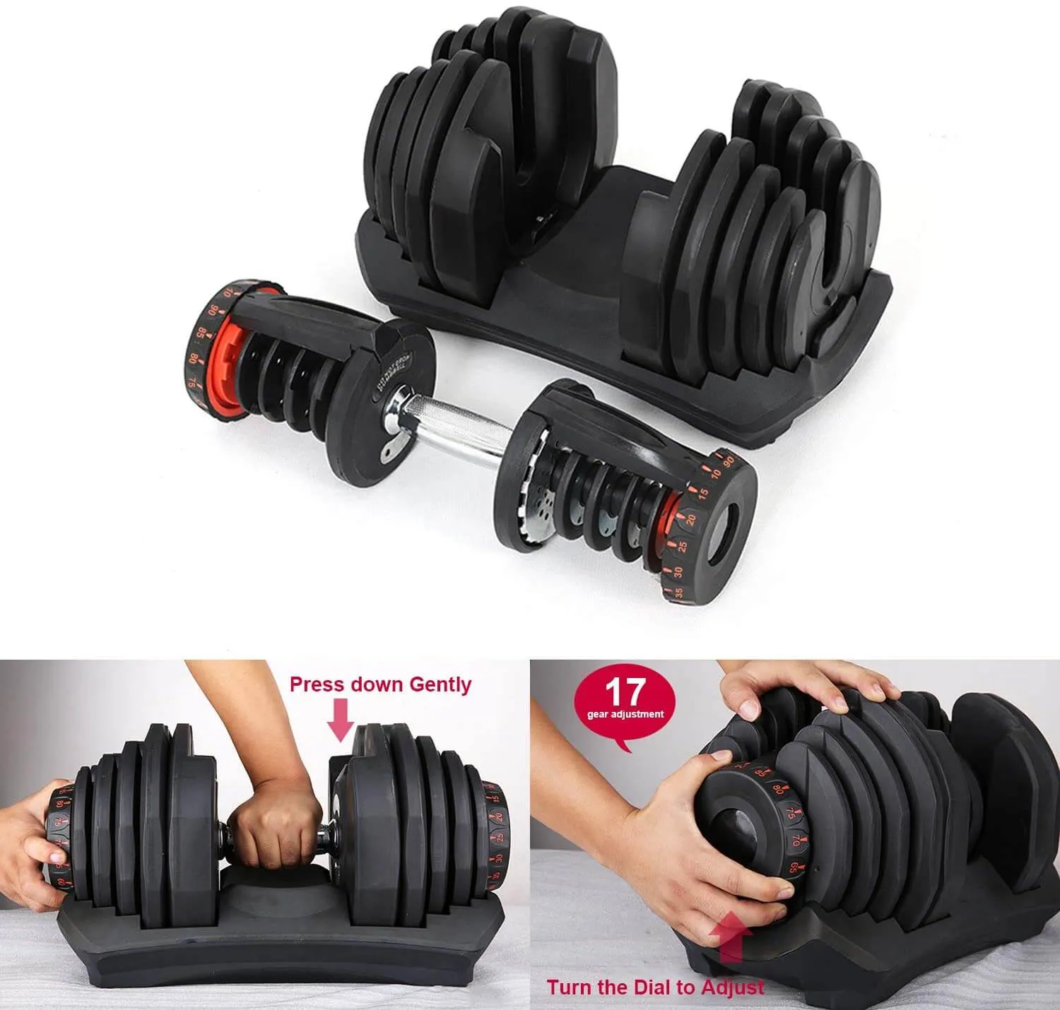 Adjustable Dumbbells 40Kg 2PCS Set