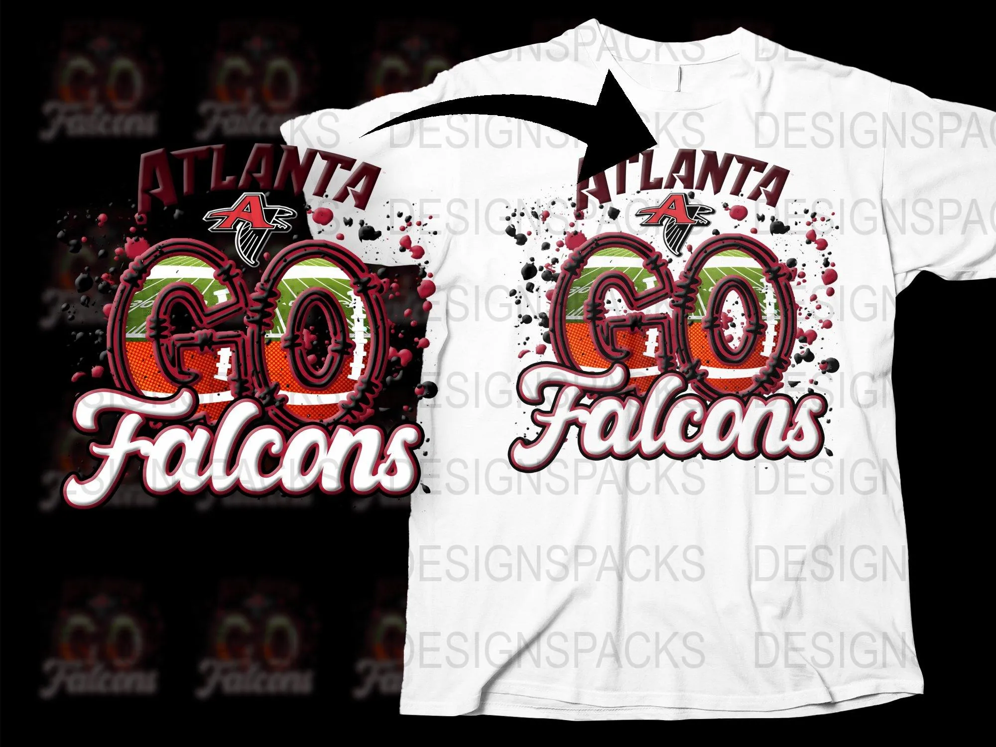 Atlanta GO Falcons Png Digital Download