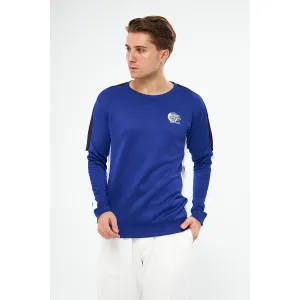 Blue Stripe Crew Neck Sweatshirt