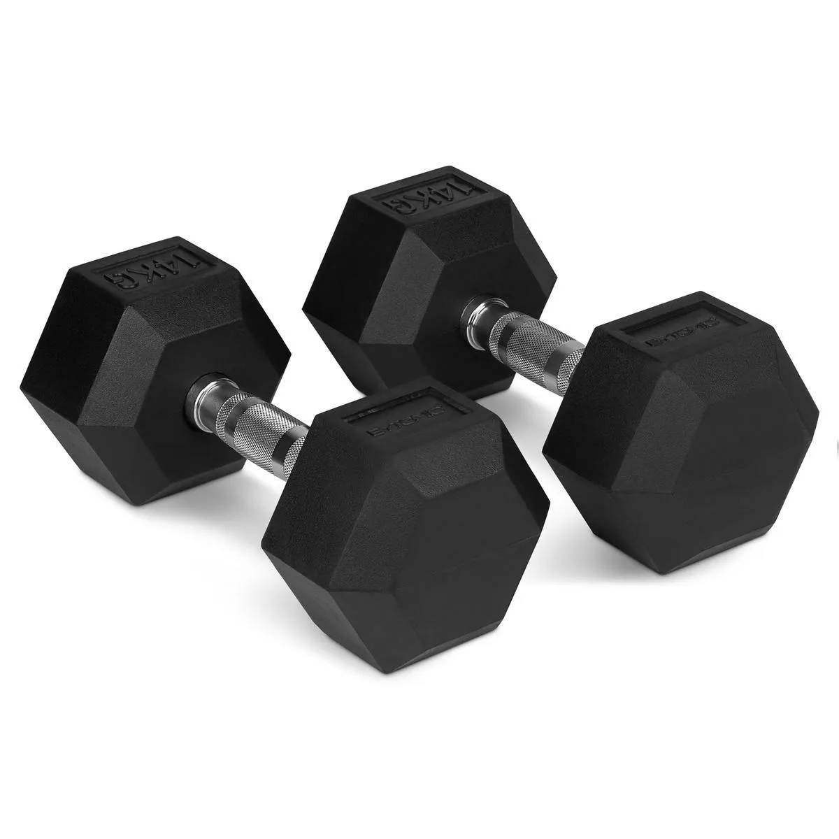 Bytomic Rubber 14kg Hexagon Dumbbell Set