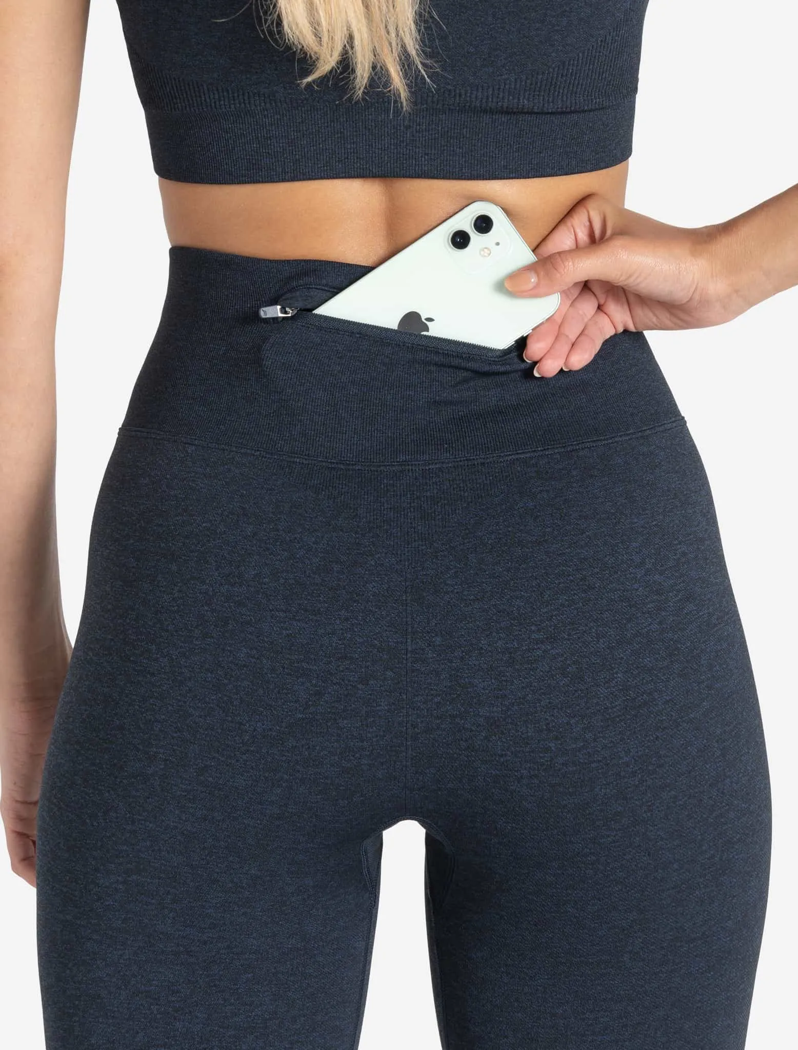 Core Seamless Pocket Leggings - Navy Marl