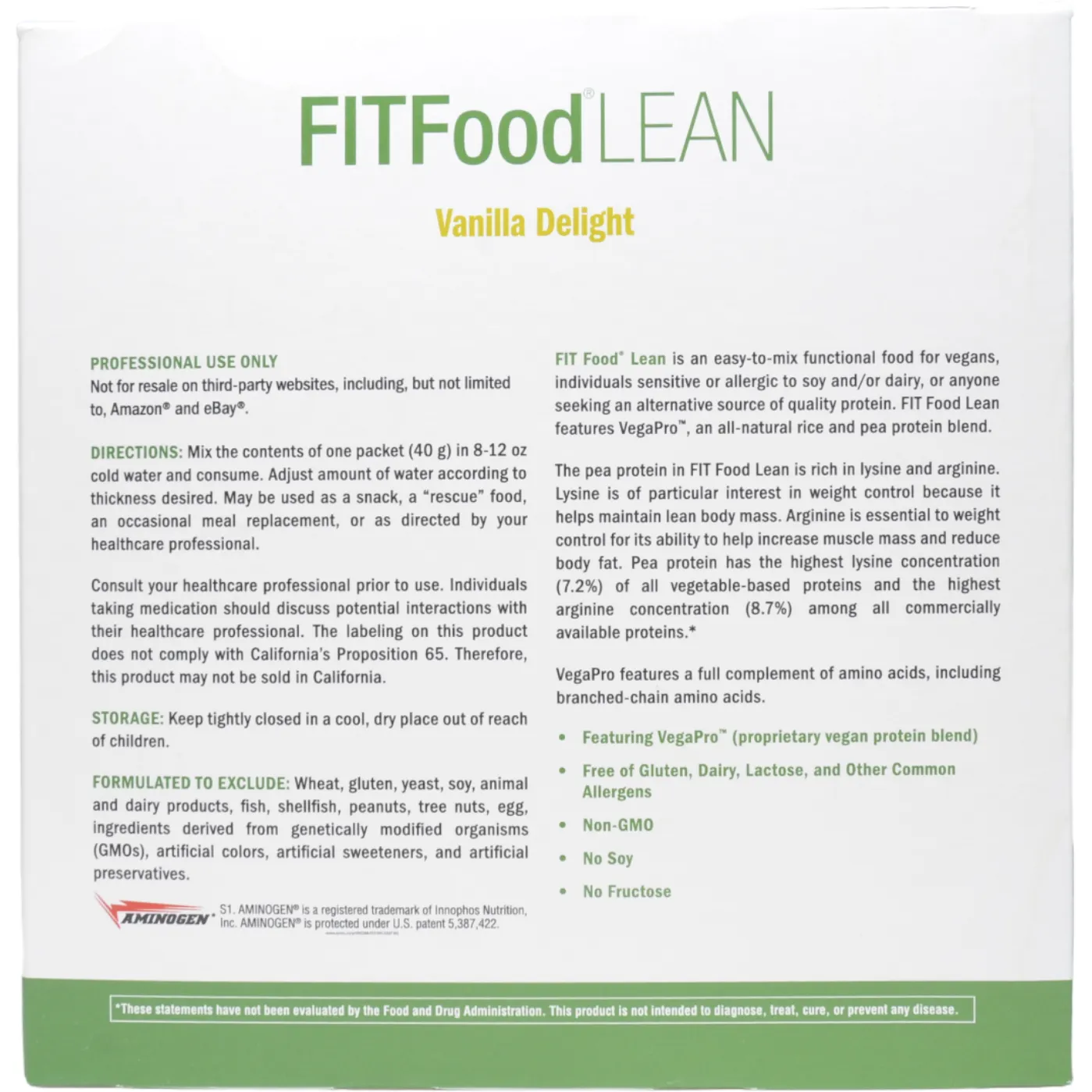 FIT Food Lean: Vanilla Delight 10 Servings by Xymogen