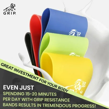 Grip Resistance Bands / Training Bands / Elastic Bands (Set Of 5) With Different Resistance Strength Level For Squats, Hips, Legs, Butt, Glutes And Full Body Workouts At Home, Gym Or While Travelling