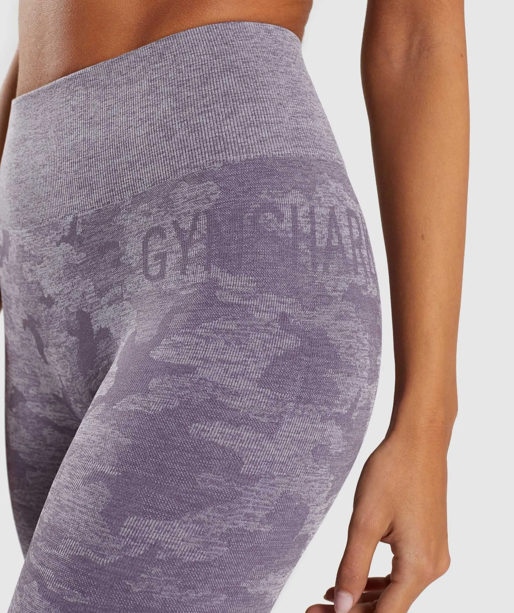 Gymshark Camo Seamless Leggings - Lavender Grey