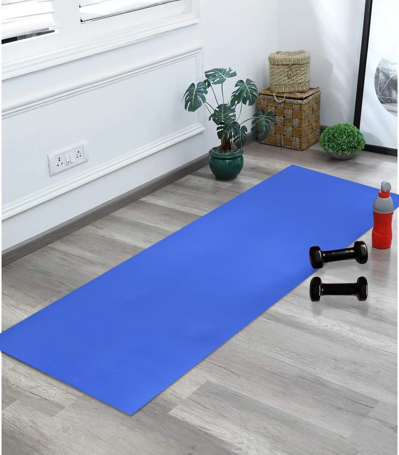 Heart Home Yoga Mat | Eva Foam Workout Mat | Anti-Skid Floor Exercise Mat | Carpet Mat for Gym-Fitness | Yoga Mat for Women | Yoga Mat for Men | 6 MM | Blue