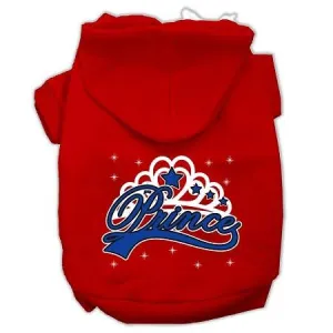 I'm a Prince Screen Print Pet Hoodies Red Size Lg (14)