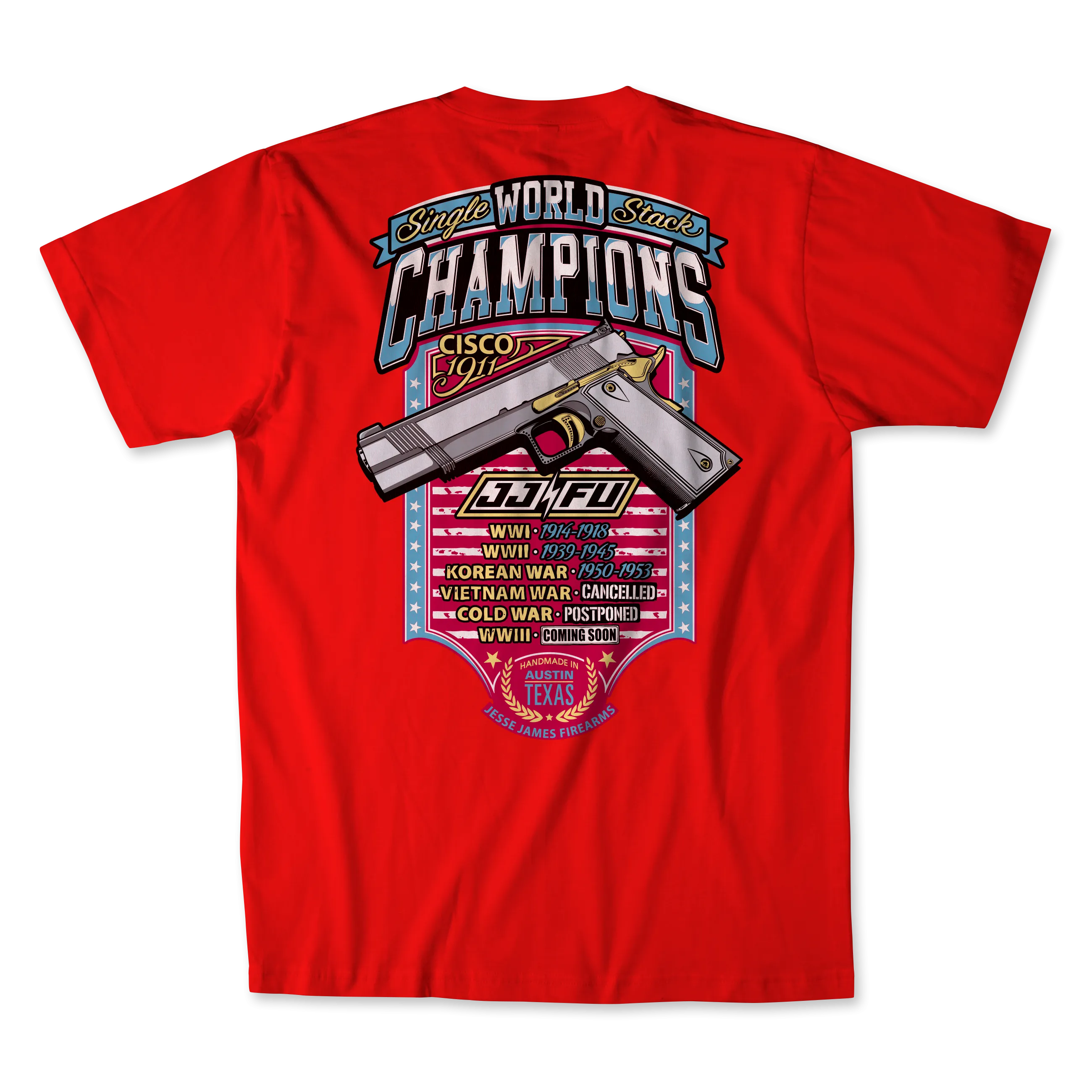 JJFU Cisco 1911 Single Stack World Champions Tee - Red