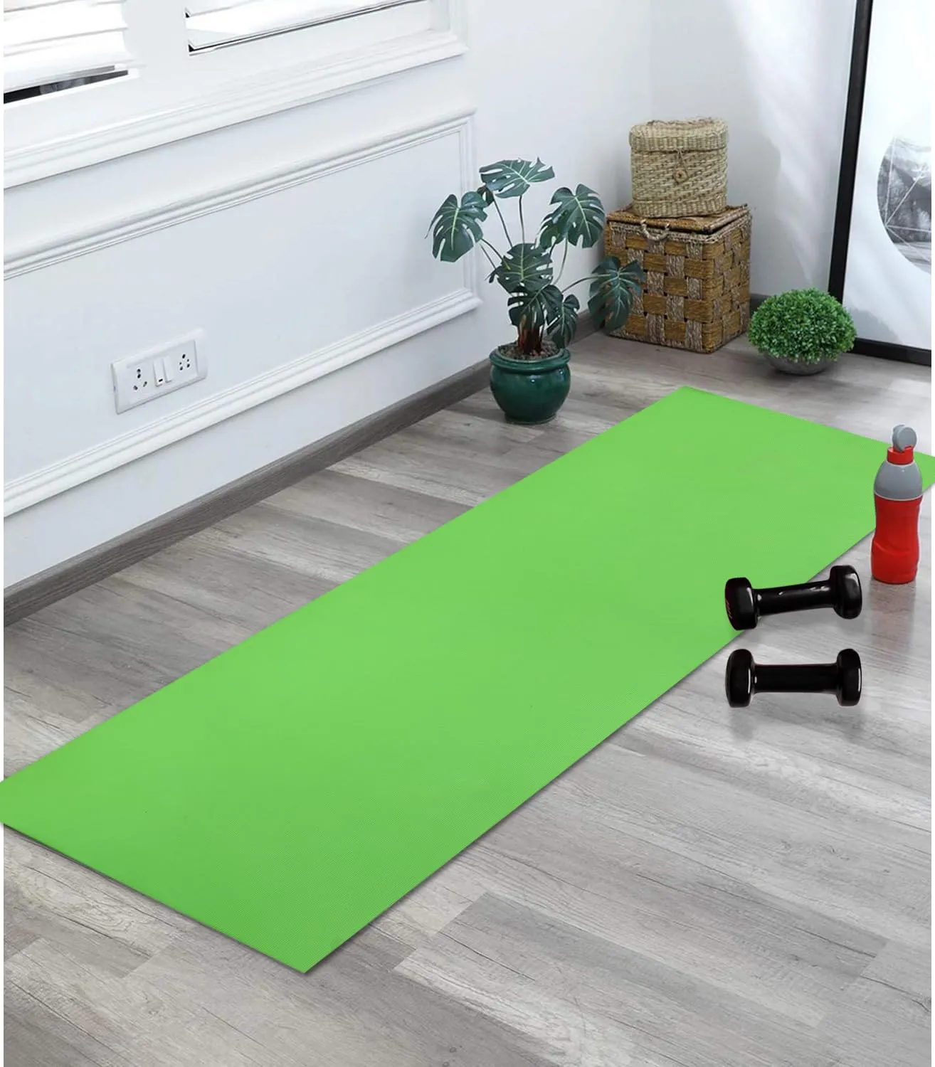 Kuber Industries Yoga Mat | Eva Foam Workout Mat | Anti-Skid Floor Exercise Mat | Carpet Mat for Gym-Fitness | Yoga Mat for Women | Yoga Mat for Men | 6 MM | Green