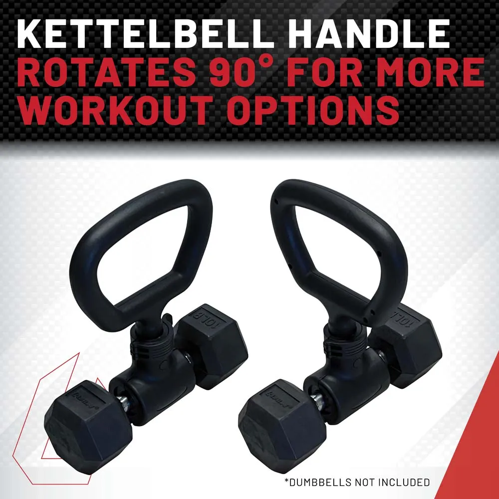 Lifeline Fitness Dumbbell Converter Set – Transform Dumbbells into Barbell & Kettlebell with Resistance Training Features