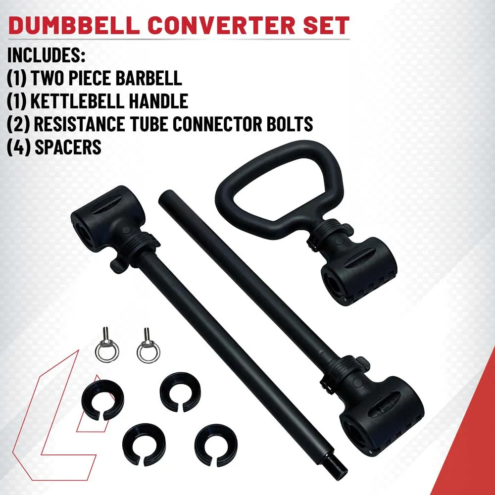 Lifeline Fitness Dumbbell Converter Set – Transform Dumbbells into Barbell & Kettlebell with Resistance Training Features