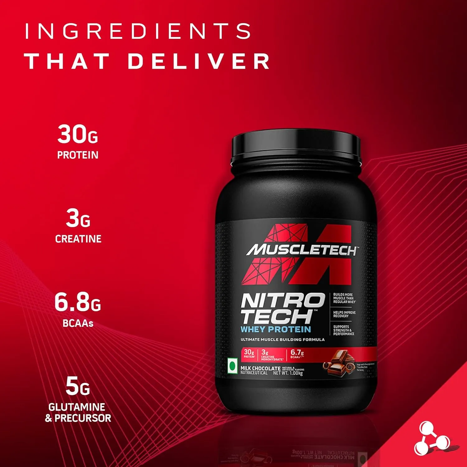 Muscletech Nitro-Tech Whey Protein - (Milk Chocolate)