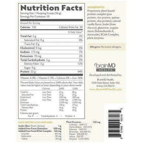 OMNI Protein Powder: Vanilla 2.38 lbs by BrainMD