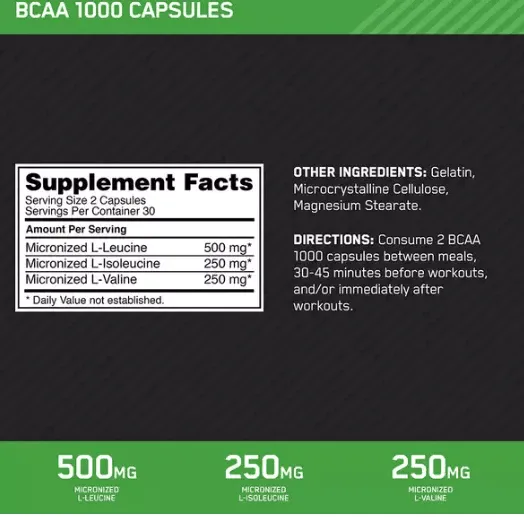 Optimum Nutrition BCAA 1000 60ct