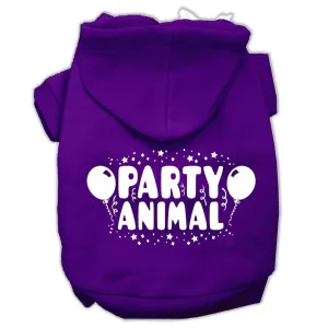 Party Animal Screen Print Pet Hoodies Purple Size XS (8)