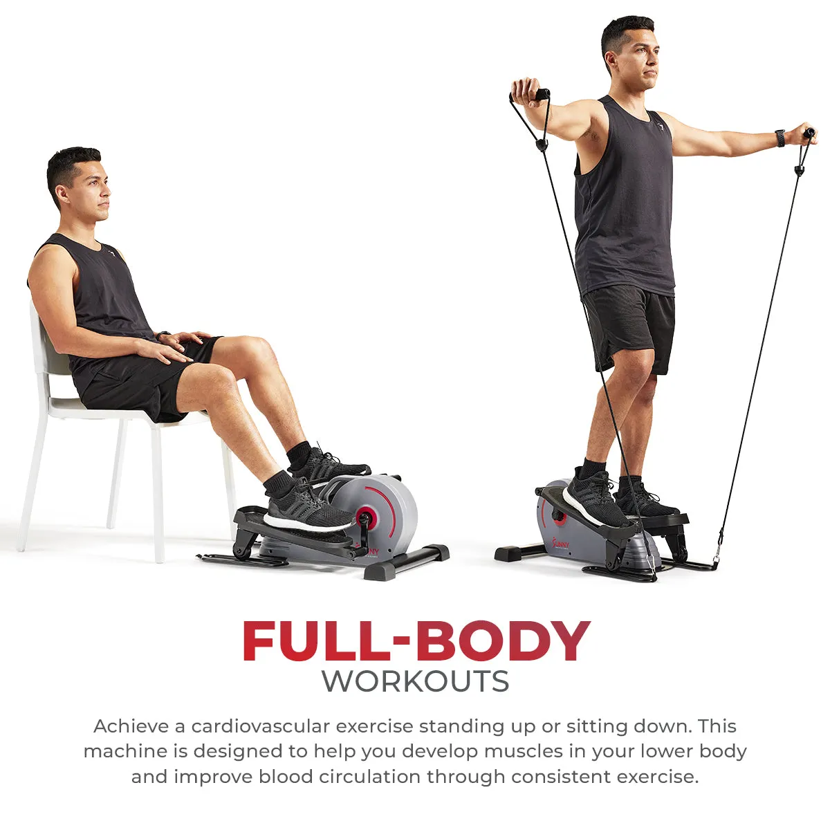 Portable Stand Up Elliptical with Resistance Bands