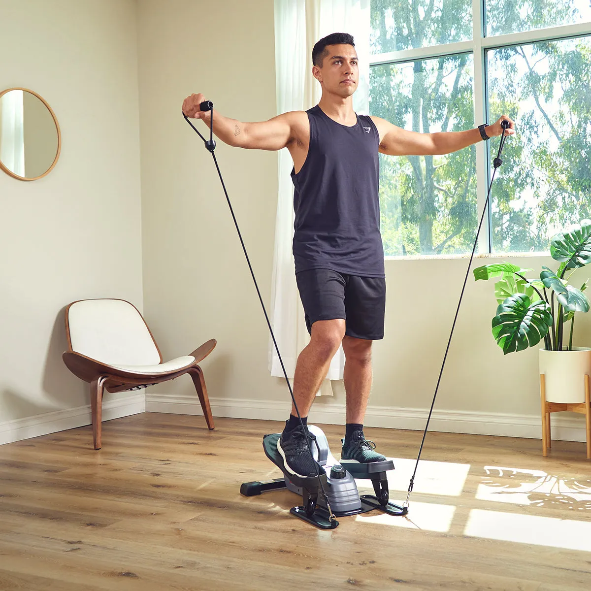 Portable Stand Up Elliptical with Resistance Bands