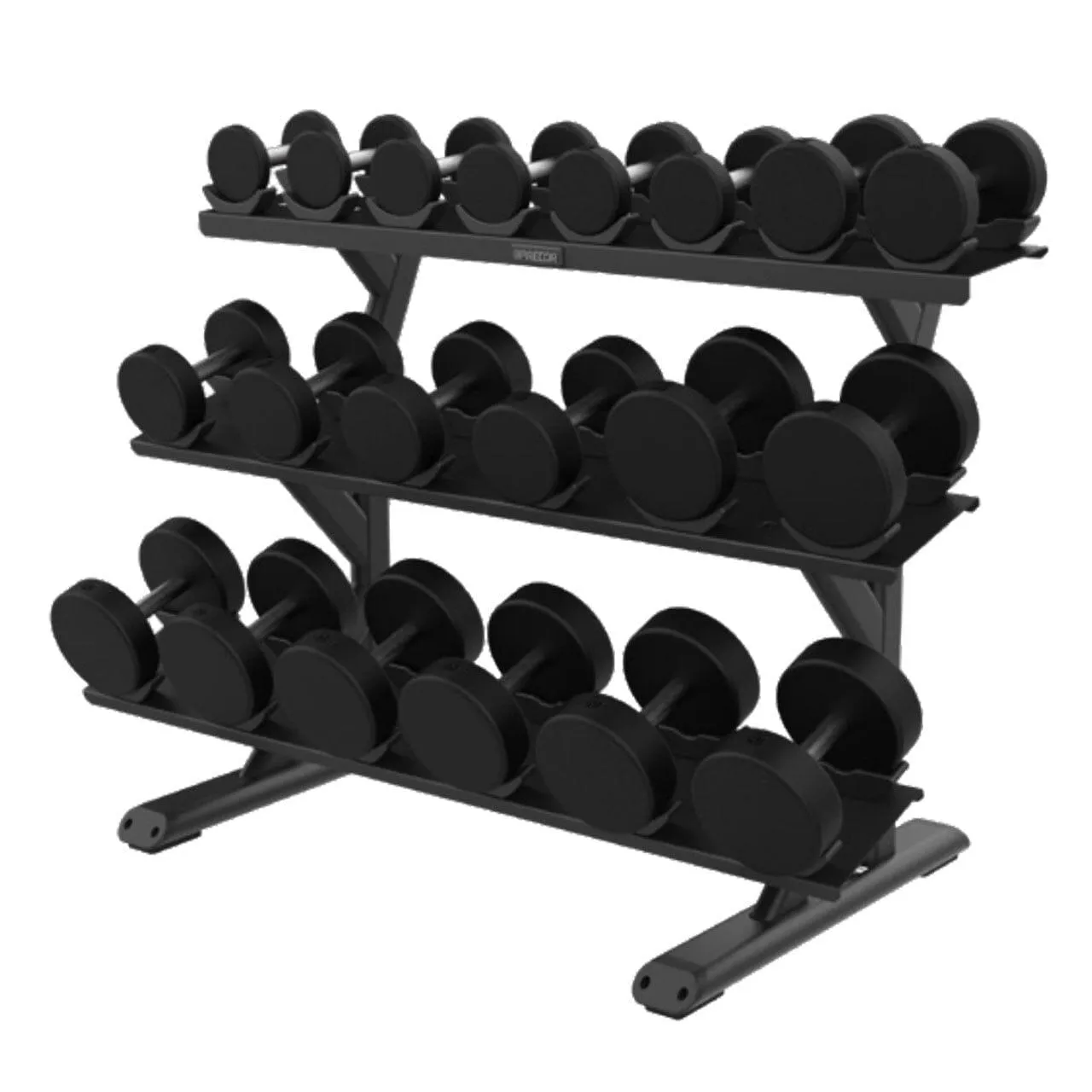 Precor Vitality Series 3-Tier, 10-Pair, Saddle Tray Dumbbell Rack (VBR 6814)