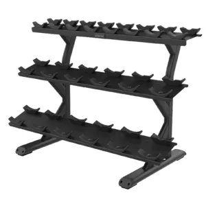 Precor Vitality Series 3-Tier, 10-Pair, Saddle Tray Dumbbell Rack (VBR 6814)