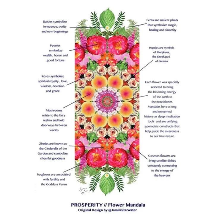 PROSPERITY : Flower Mandala Hot Yoga (Travel ) Towel Mat by Starwater Yoga