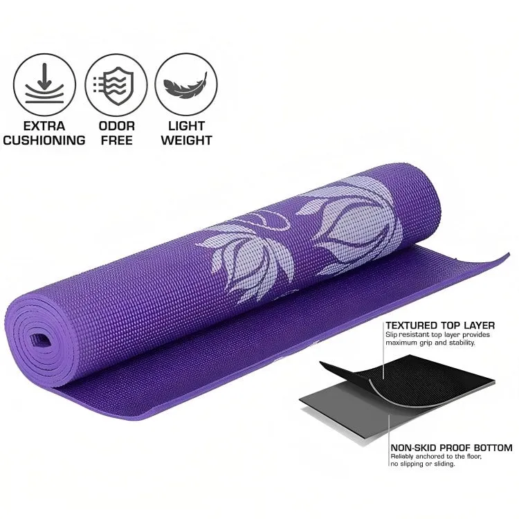 PVC Yoga Mat (Assorted Color, Printed Pattern)