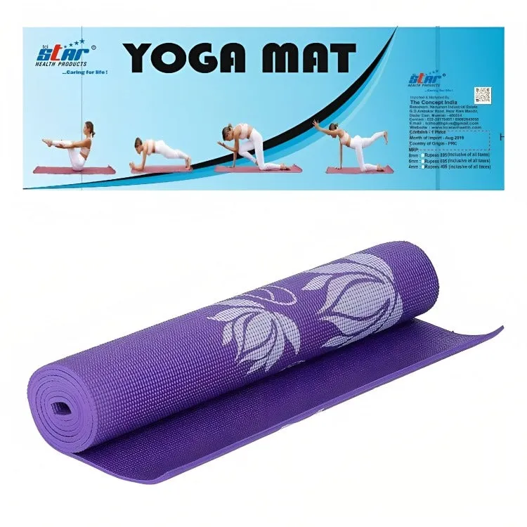 PVC Yoga Mat (Assorted Color, Printed Pattern)