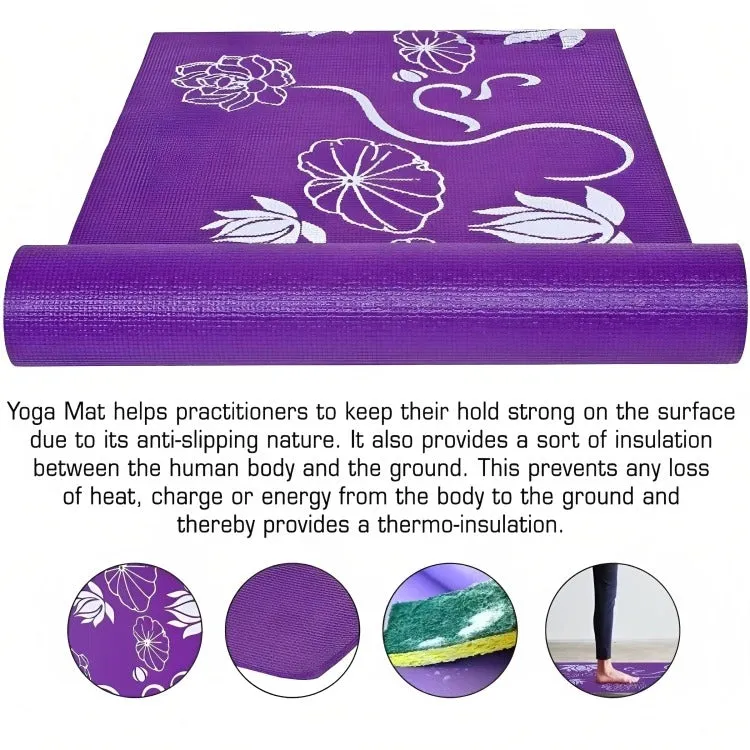 PVC Yoga Mat (Assorted Color, Printed Pattern)