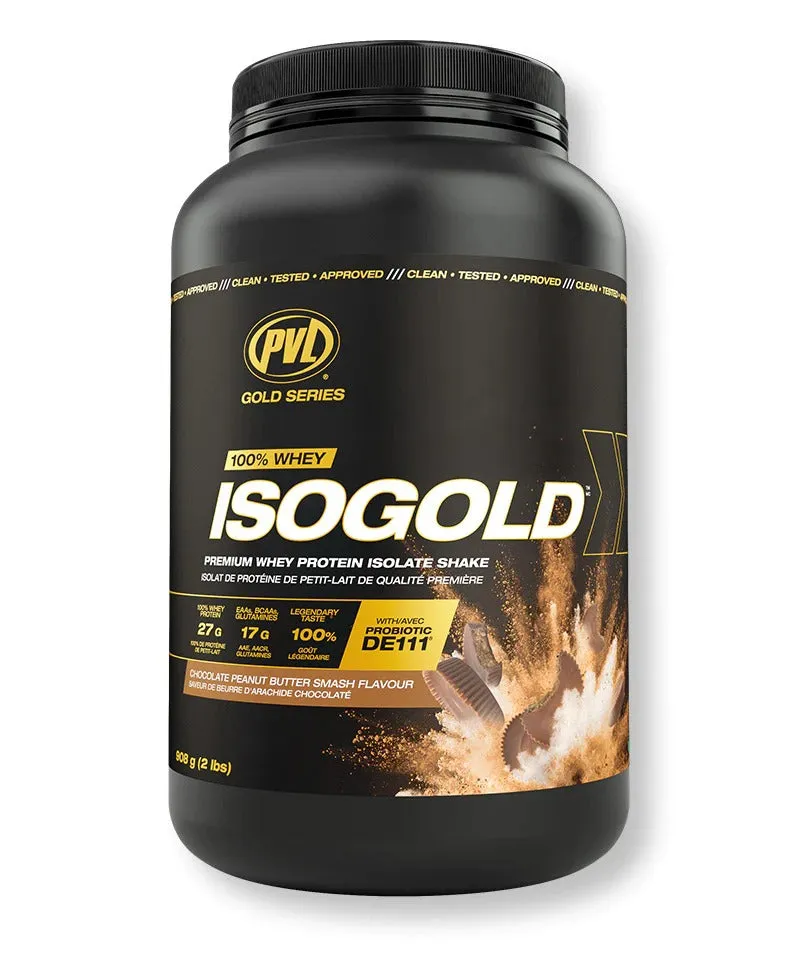 PVL Gold Series Iso Gold, 100% Whey Protein Isolate & Hydrolysate, Muscle Growth Support, Muscle Recovery, 2-5lbs