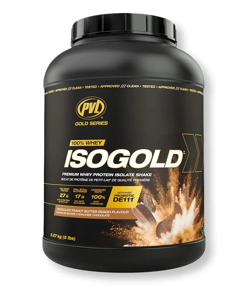 PVL Gold Series Iso Gold, 100% Whey Protein Isolate & Hydrolysate, Muscle Growth Support, Muscle Recovery, 2-5lbs