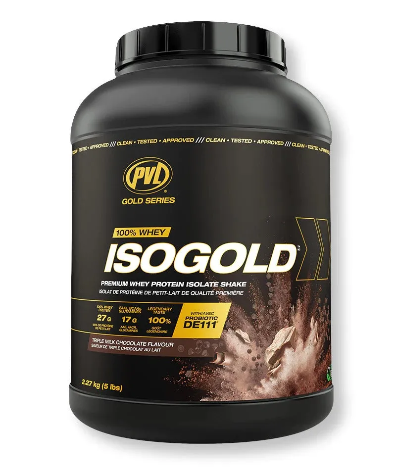 PVL Gold Series Iso Gold, 100% Whey Protein Isolate & Hydrolysate, Muscle Growth Support, Muscle Recovery, 2-5lbs