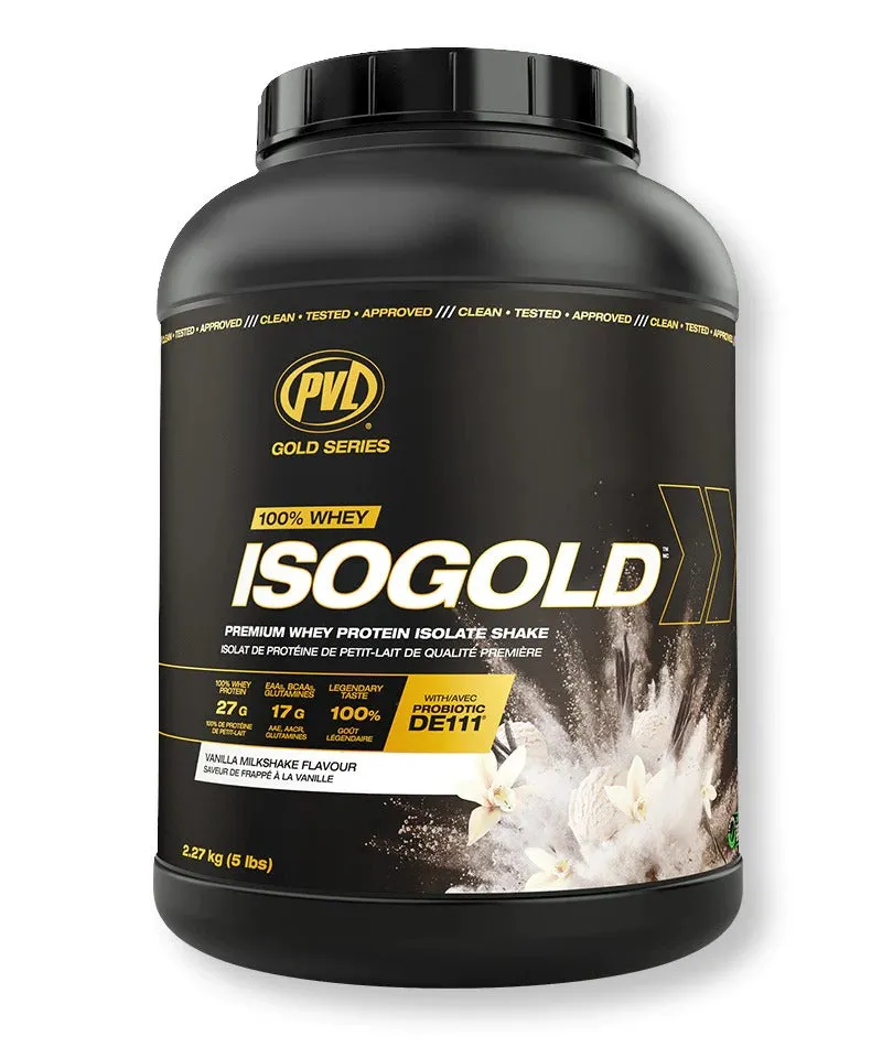 PVL Gold Series Iso Gold, 100% Whey Protein Isolate & Hydrolysate, Muscle Growth Support, Muscle Recovery, 2-5lbs