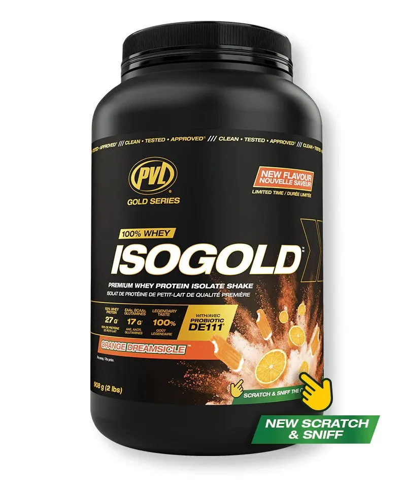 PVL Gold Series Iso Gold, 100% Whey Protein Isolate & Hydrolysate, Muscle Growth Support, Muscle Recovery, 2-5lbs