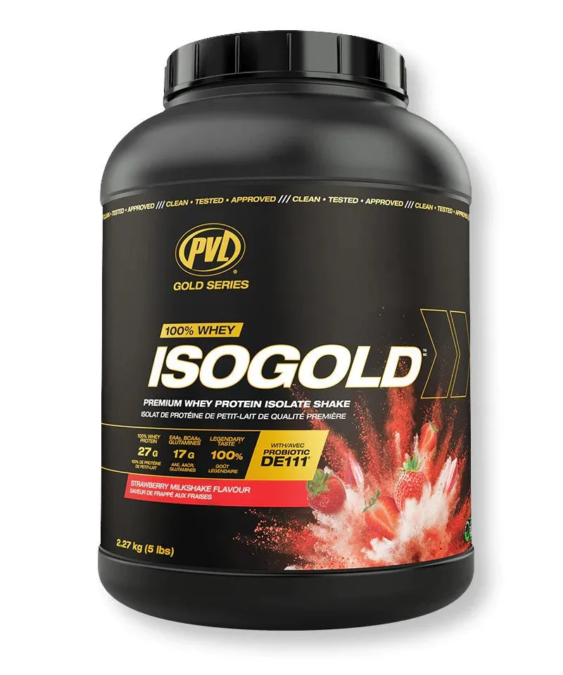 PVL Gold Series Iso Gold, 100% Whey Protein Isolate & Hydrolysate, Muscle Growth Support, Muscle Recovery, 2-5lbs