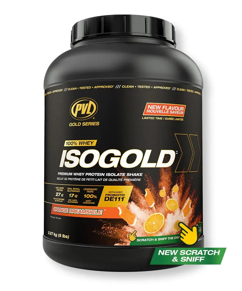 PVL Gold Series Iso Gold, 100% Whey Protein Isolate & Hydrolysate, Muscle Growth Support, Muscle Recovery, 2-5lbs