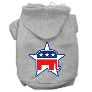 Republican Screen Print Pet Hoodies Grey Size Xs (8)