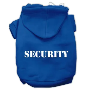 Security Screen Print Pet Hoodies Blue Size Lg (14)