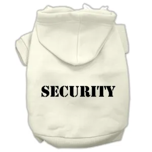 Security Screen Print Pet Hoodies Cream Size w- Black Size text XL (16)