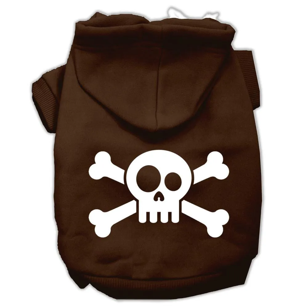 Skull Crossbone Screen Print Pet Hoodies Brown Size Sm (10)