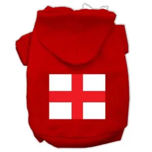 St. George's Cross (English Flag) Screen Print Pet Hoodies Red Size XL (16)