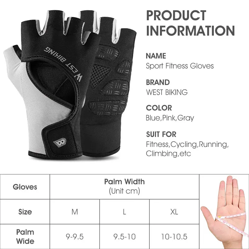 Summer Half Finger Cycling Gloves Breathable Anti Slip Sport Bicycle Gloves Women Men MTB Road Bike Fitness Gloves