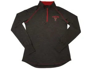 Texas Tech Red Raiders Colosseum WOMEN Gray 1/4 Zip Performance LS Pullover (L)