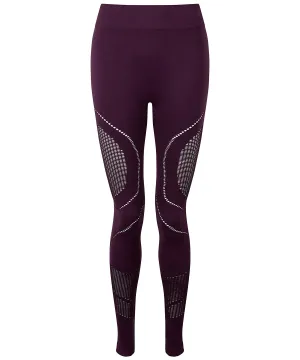 Womens TriDri® seamless 3D fit multi-sport reveal leggings | Mulberry